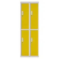 MALETEK - Locker Acero con Llave 4 Puerta(s) 4 Repisa(s) 50xx57 cm Amarillo