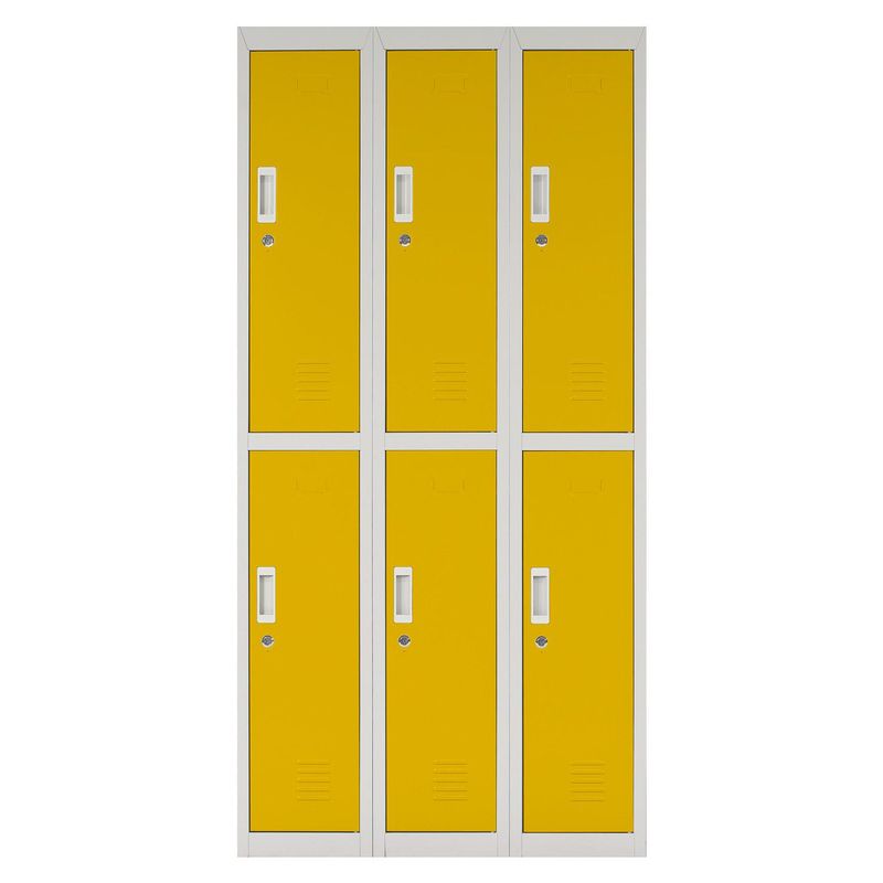 MALETEK - Locker Acero con Llave 6 Puerta(s) 6 Repisa(s) 50xx83 cm Amarillo