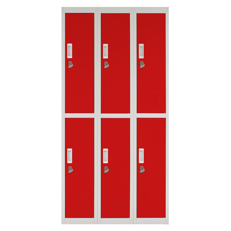 MALETEK - Locker con Portacandado 6 Puerta(s) 6 Repisa(s) 50xx83 cm Rojo