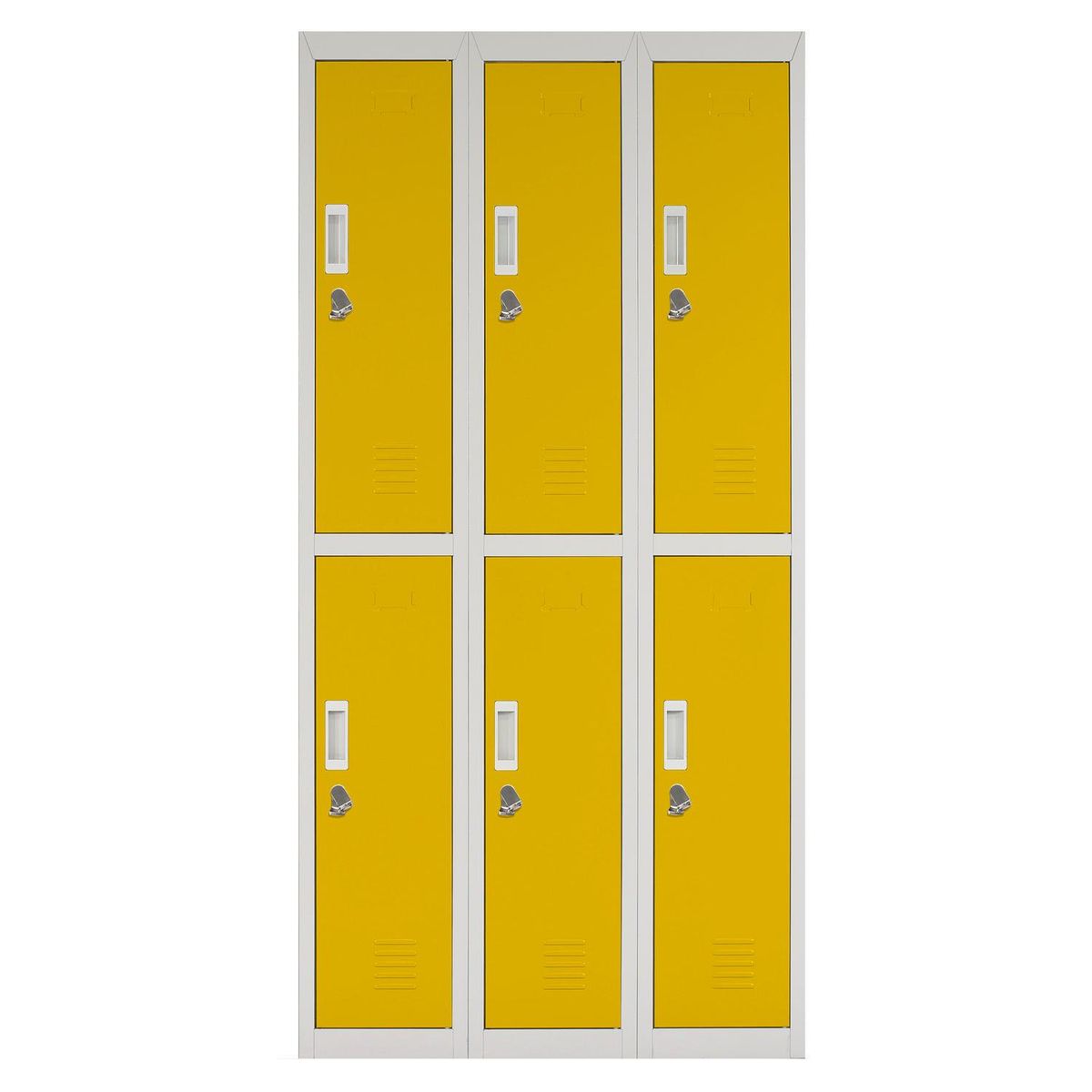 MALETEK - Locker con Portacandado 6 Puerta(s) 6 Repisa(s) 50xx83 cm Amarillo