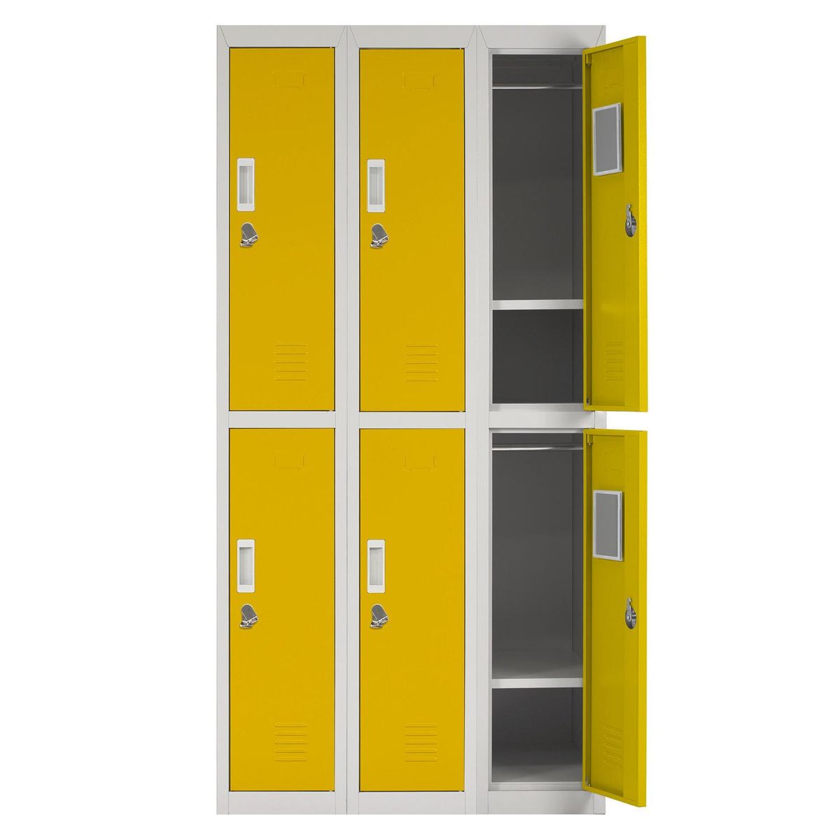 MALETEK - Locker con Portacandado 6 Puerta(s) 6 Repisa(s) 50xx83 cm Amarillo