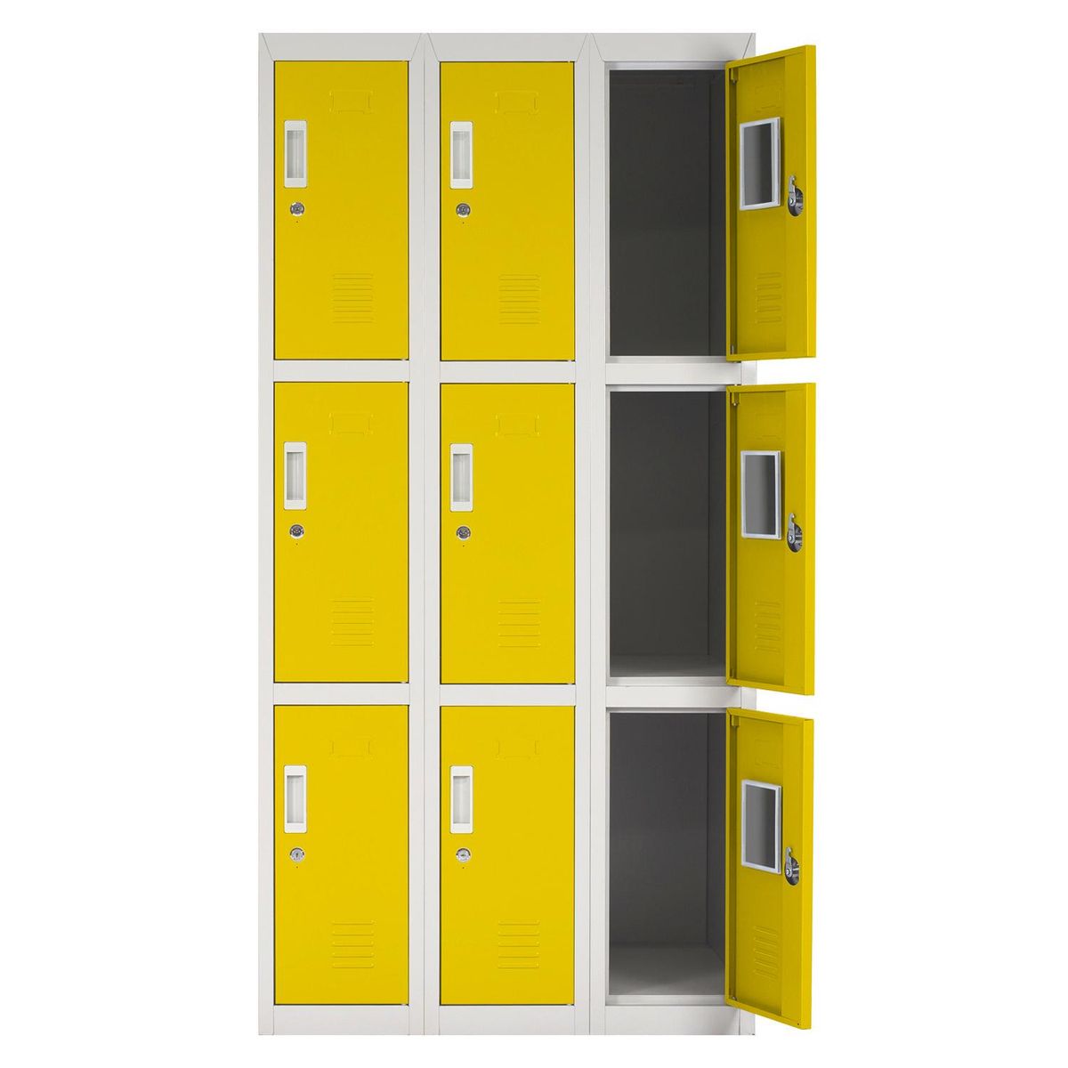 MALETEK - Locker Acero con Llave 9 Puerta(s) 50x166x83 cm Rojo