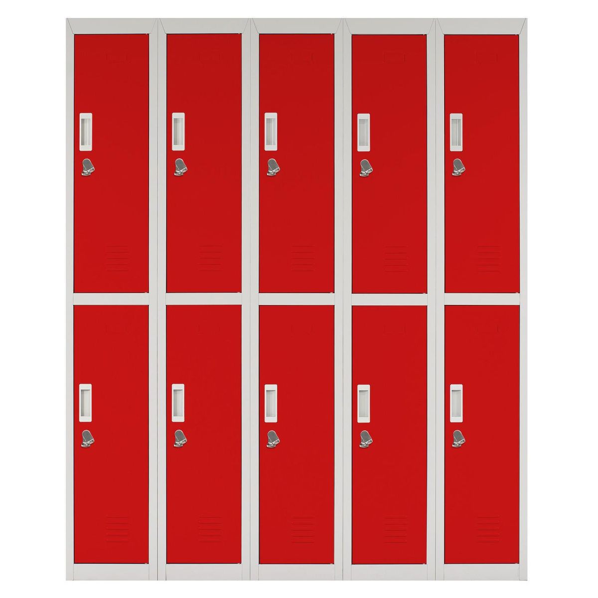 MALETEK - Locker con Portacandado 10 Puerta(s) 10 Repisa(s) 50x166x140 cm Rojo