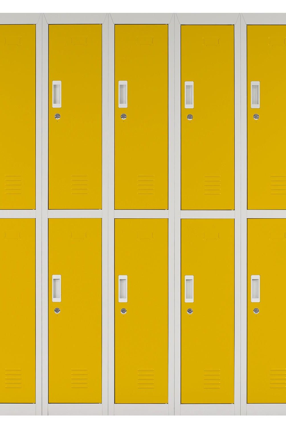 MALETEK - Locker con Portacandado 10 Puerta(s) 10 Repisa(s) 50xx140 cm Amarillo