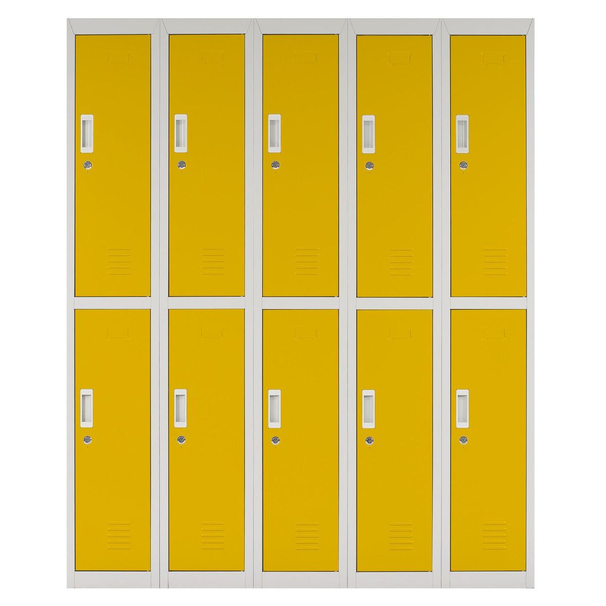 MALETEK - Locker con Portacandado 10 Puerta(s) 10 Repisa(s) 50xx140 cm Amarillo