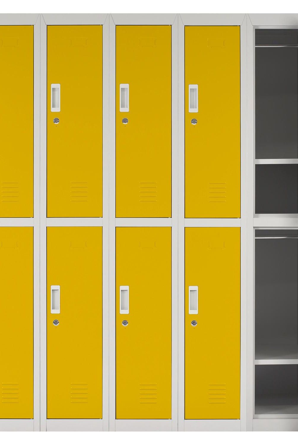MALETEK - Locker con Portacandado 10 Puerta(s) 10 Repisa(s) 50xx140 cm Amarillo