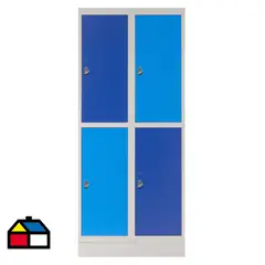 MALETEK - Locker con Portacandado 4 Puerta(s) 4 Repisa(s) 50xx76 cm Azul/Celeste