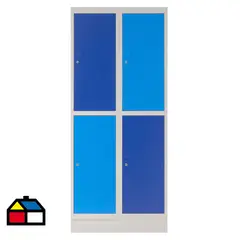 MALETEK - Locker Acero con Llave 4 Puerta(s) 4 Repisa(s) 50xx76 cm Azul/Celeste