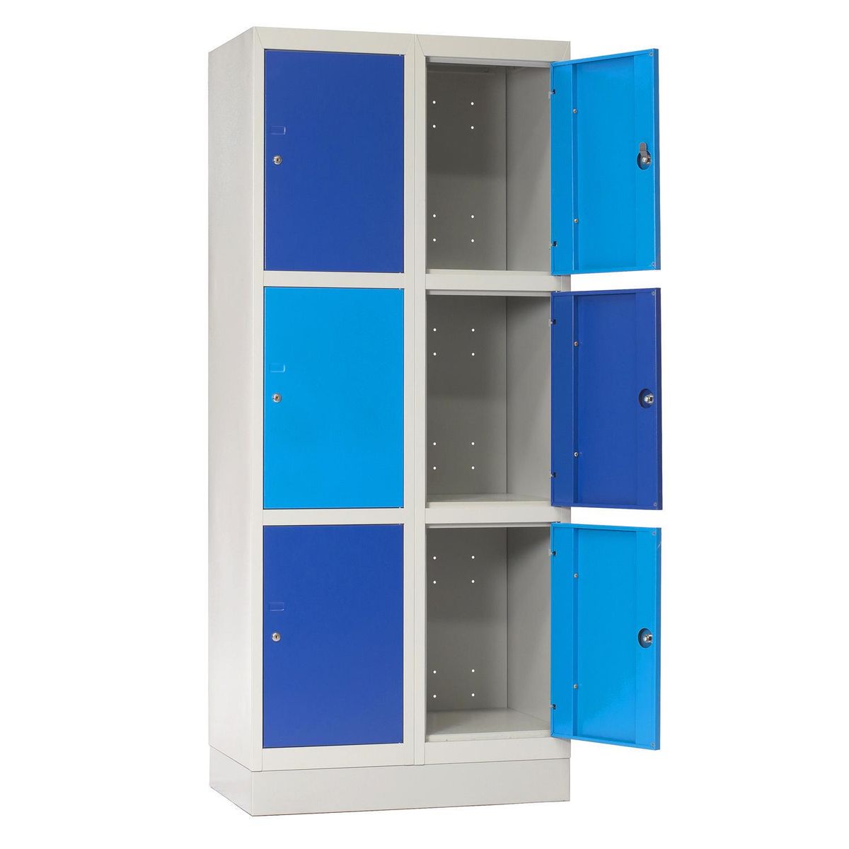 MALETEK - Locker Acero con Llave 6 Puerta(s) 50x177x76 cm Azul/Celeste