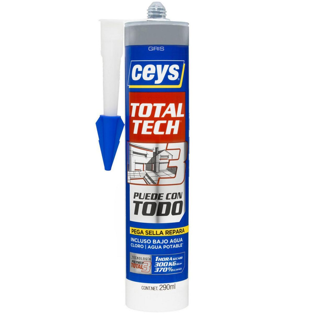 CEYS - Sellador Ceys Total Tech 290 ml Gris Multiuso