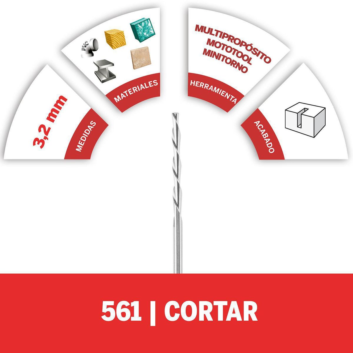 DREMEL - Fresa de corte multiusos 3,2 mm