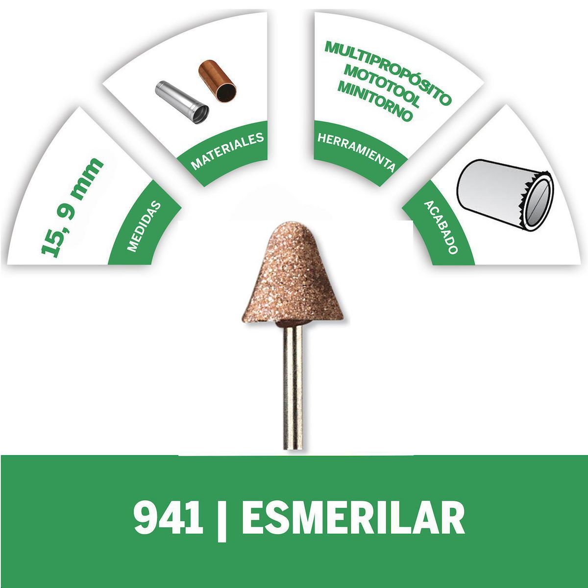 DREMEL - Piedra cónica 5/8" aluminio