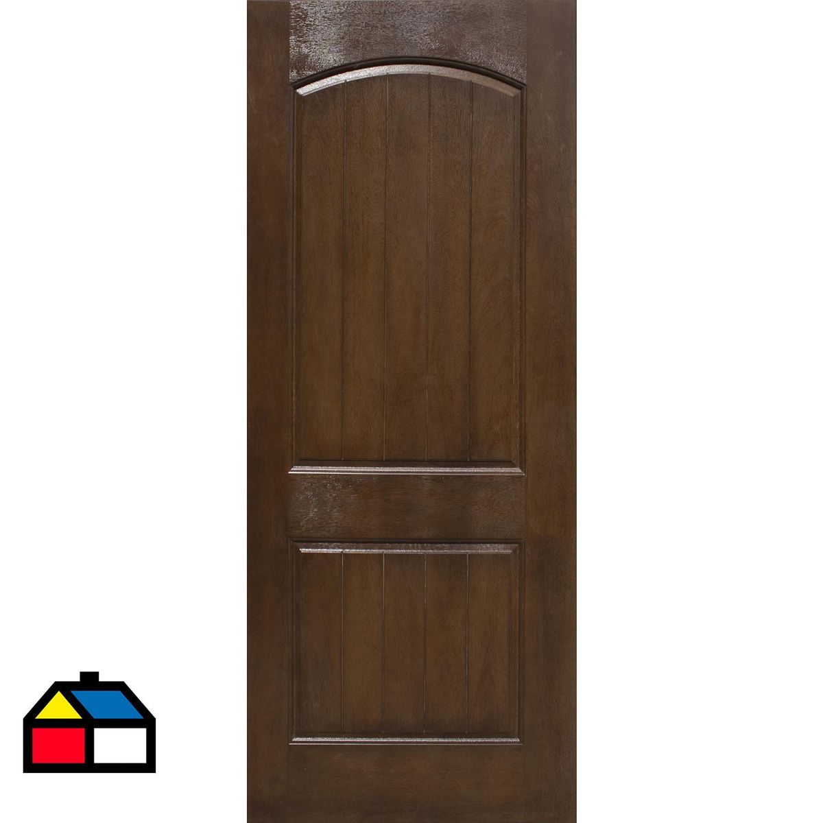 HOLZTEK - Puerta Exterior Fibra de vidrio 80x210 cm Tablonada Café