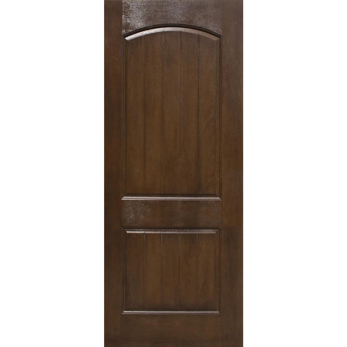 HOLZTEK - Puerta Exterior Fibra de vidrio 80x210 cm Tablonada Café