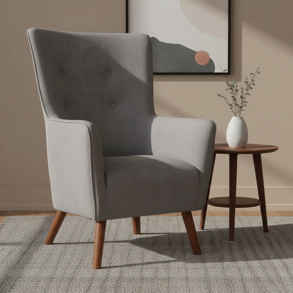 VEKKAHOME - Poltrona 1 cuerpo Seattle 75x113x80 cm Gris