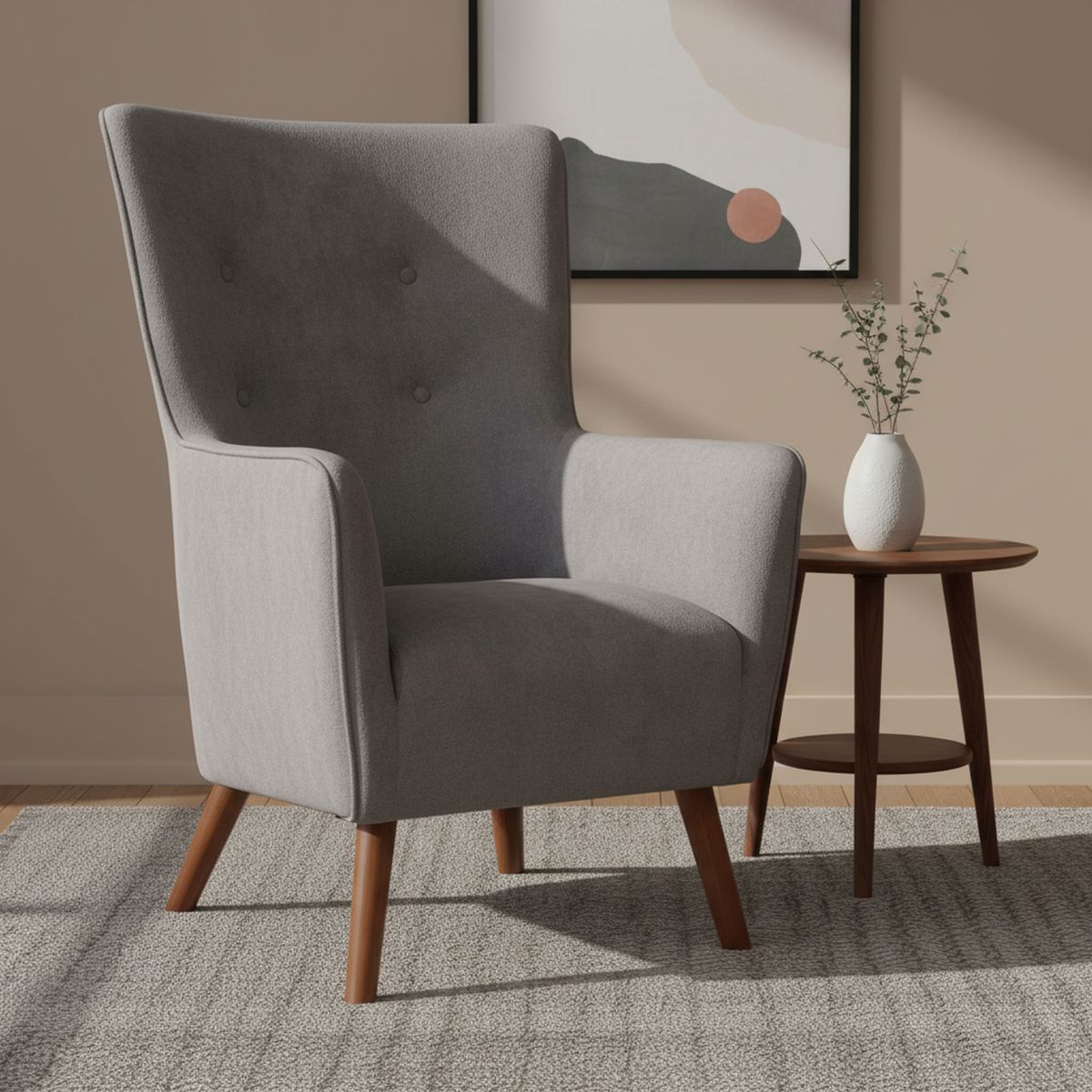 VEKKAHOME - Poltrona 1 cuerpo Seattle 75x113x80 cm Gris