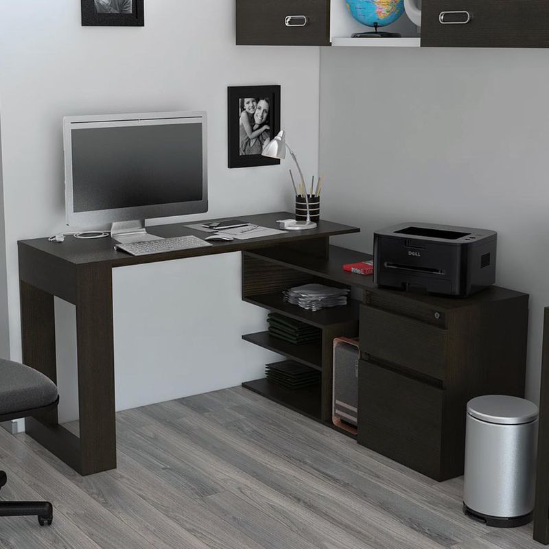TUHOME - Escritorio Astana 121,5x73,5x138 cm Wengué