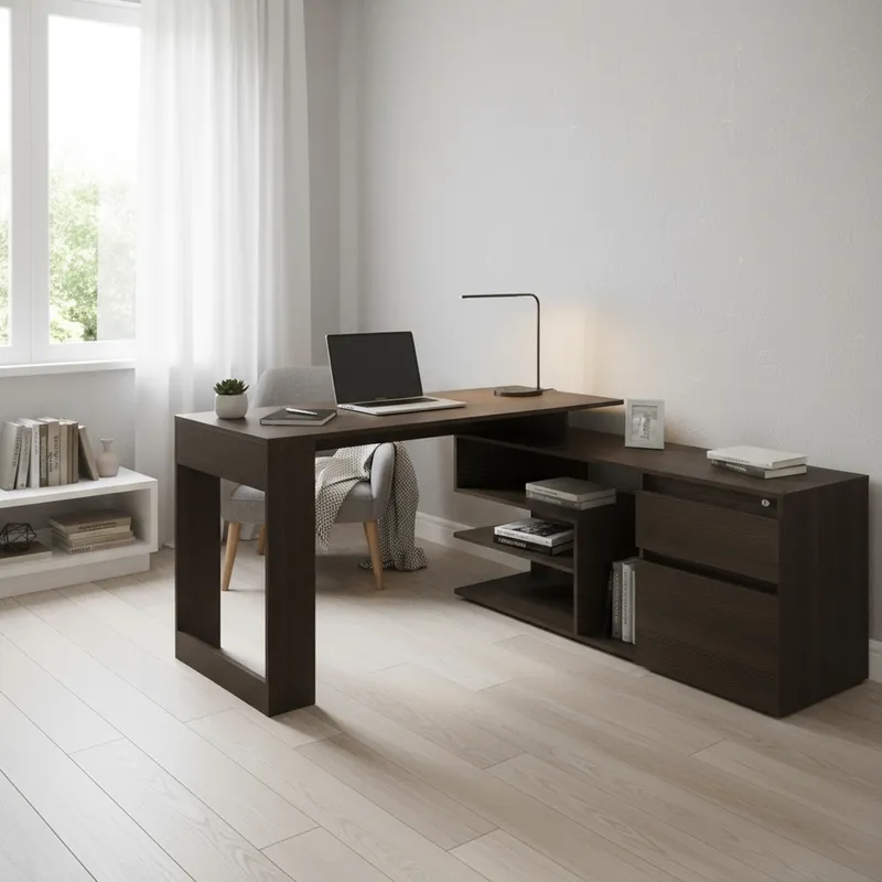 TUHOME - Escritorio Astana 121,5x73,5x138 cm Wengué