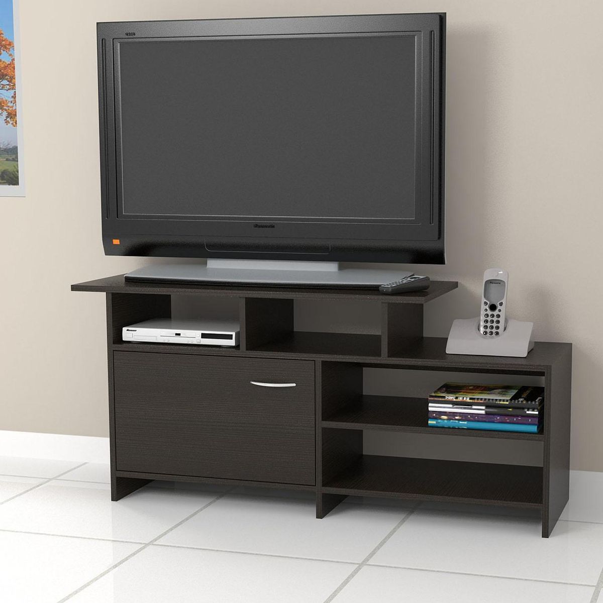 TUHOME - Rack de TV 54,4x119x35 cm wengué