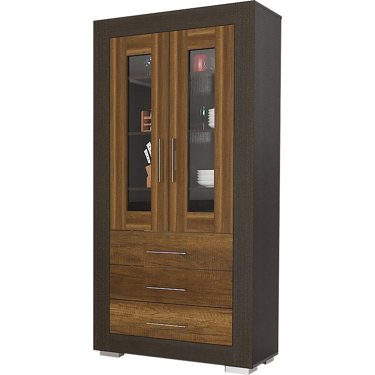 TUHOME - Estante Albatross Madera 4 Nivel(es) 90x180x41 cm Wengué/Caramelo