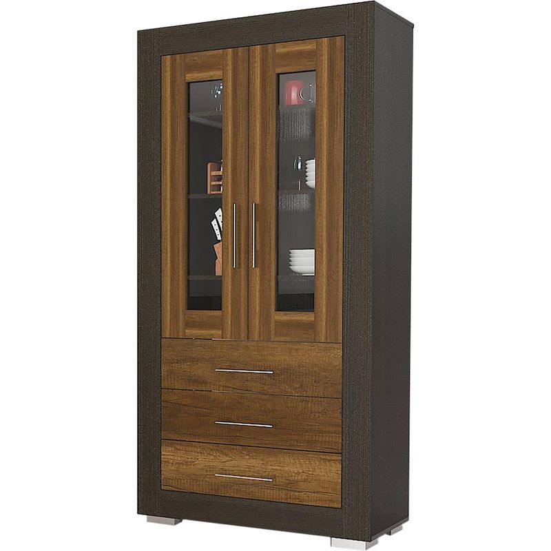 TUHOME - Estante Albatross Madera 4 Nivel(es) 90x180x41 cm Wengué/Caramelo
