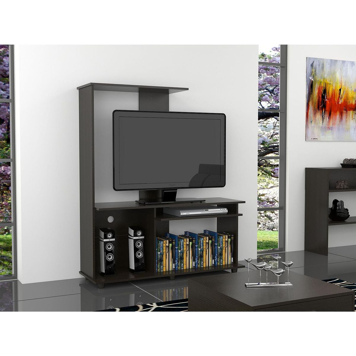 TUHOME - Estante Magallanes Madera 4 Nivel(es) 120x140x40 cm Wengué