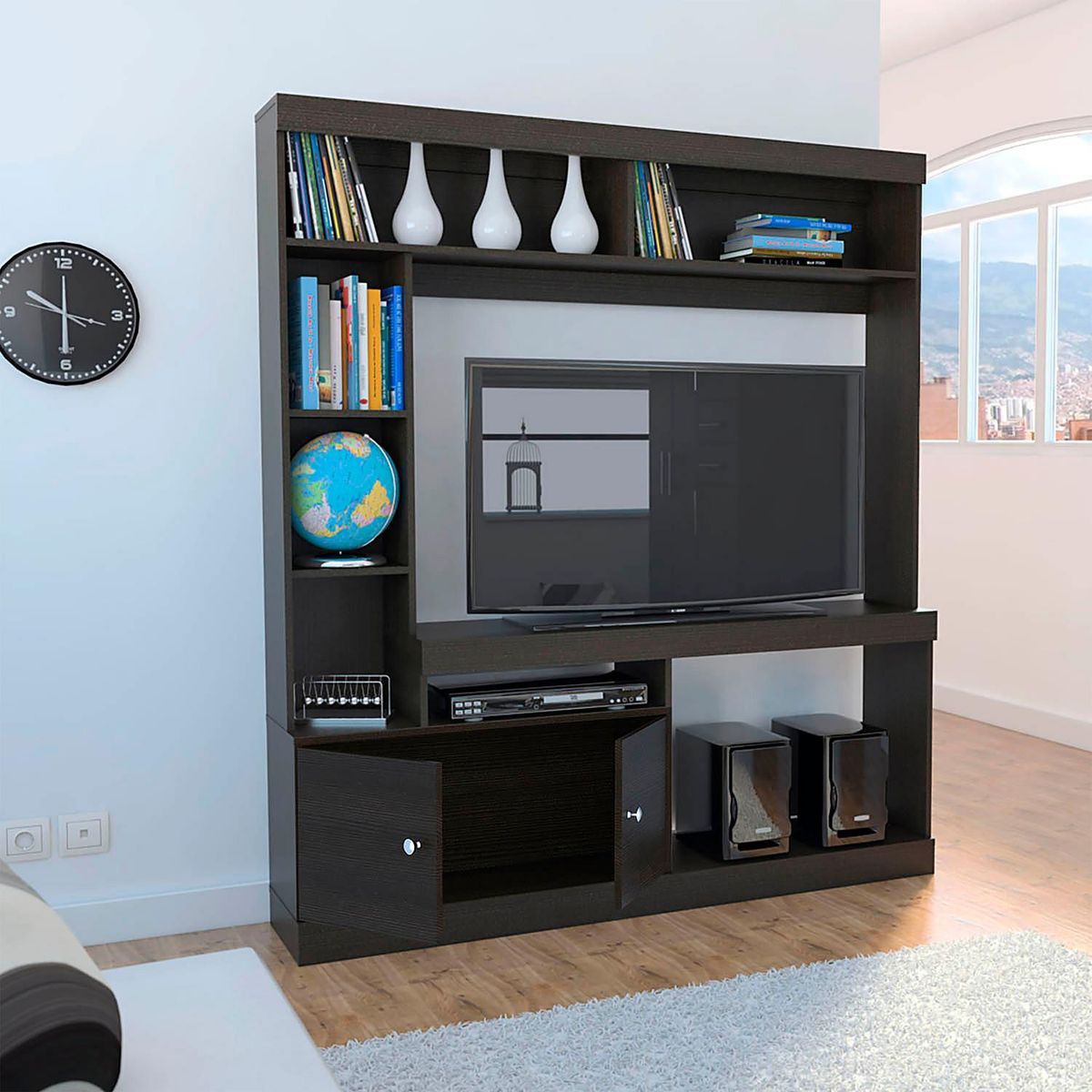 TUHOME - Estante Dante Madera 9 Nivel(es) 150x170x30 cm Wengué