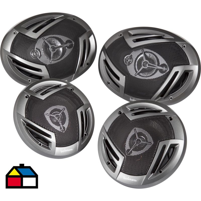 BOWMANN - Kit de parlantes para auto 4 piezas