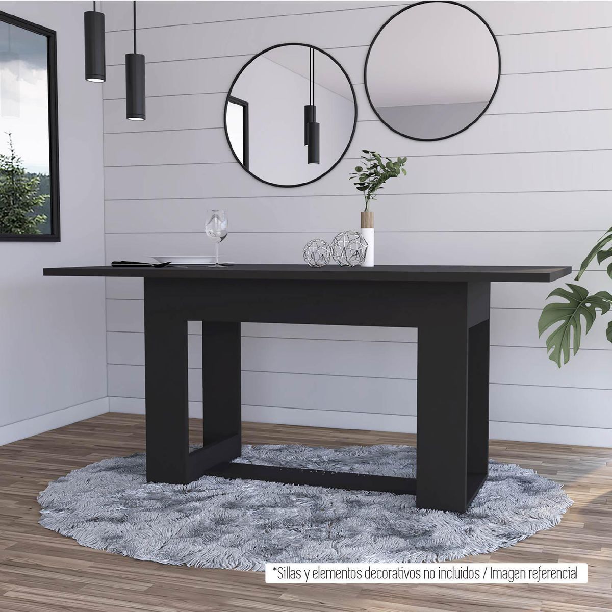 TUHOME - Mesa de comedor 74x85x90 cm wengué