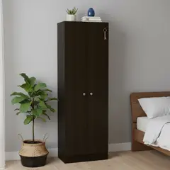 TUHOME - Clóset Home 2 Puerta(s) 3 Repisa(s) 60x180x30,2 cm Wengué/Negro