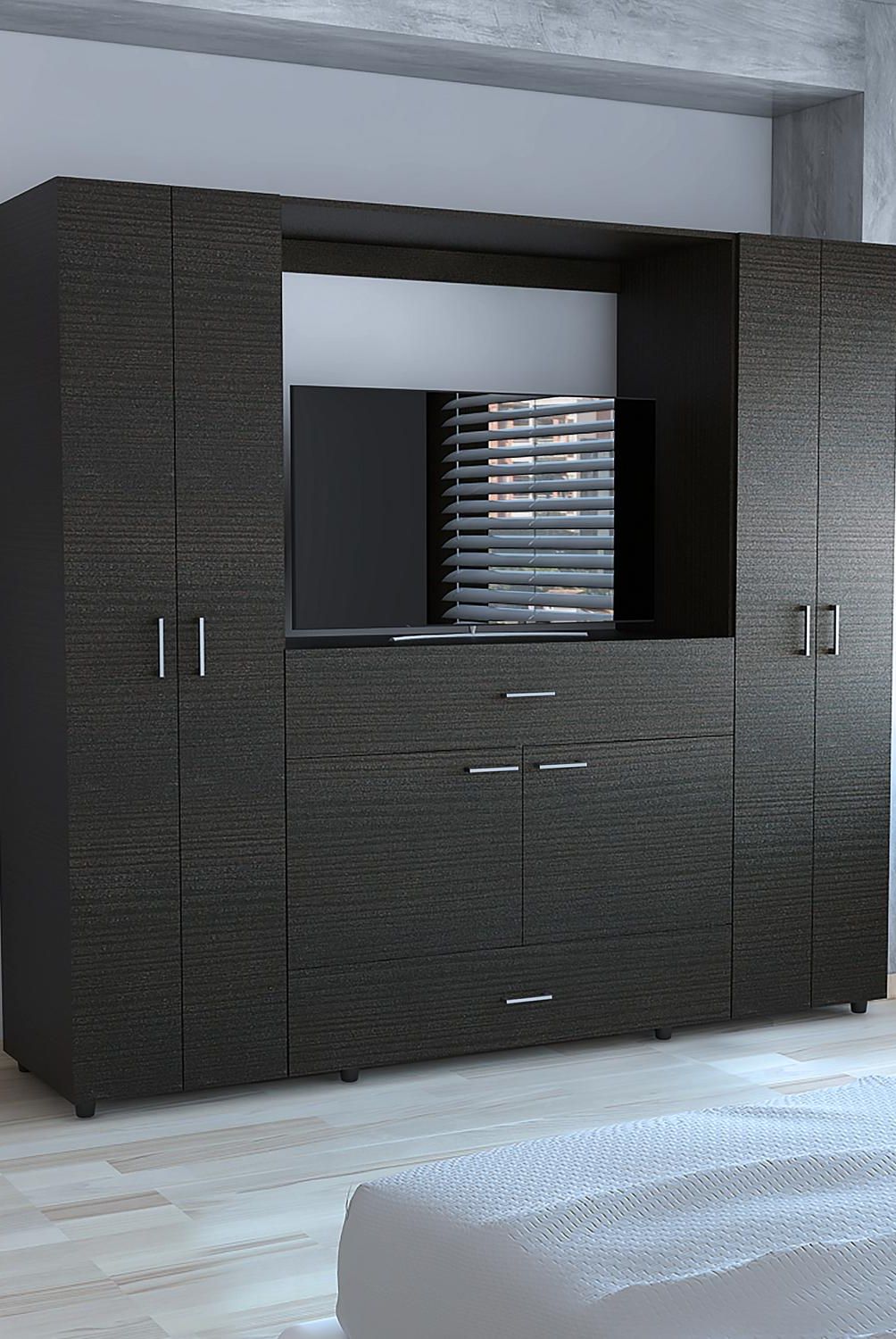 TUHOME - Clóset Rack 7 Puerta(s) 1 Cajón(es) 5 Repisa(s) 198.4x180x49.8 cm Manila