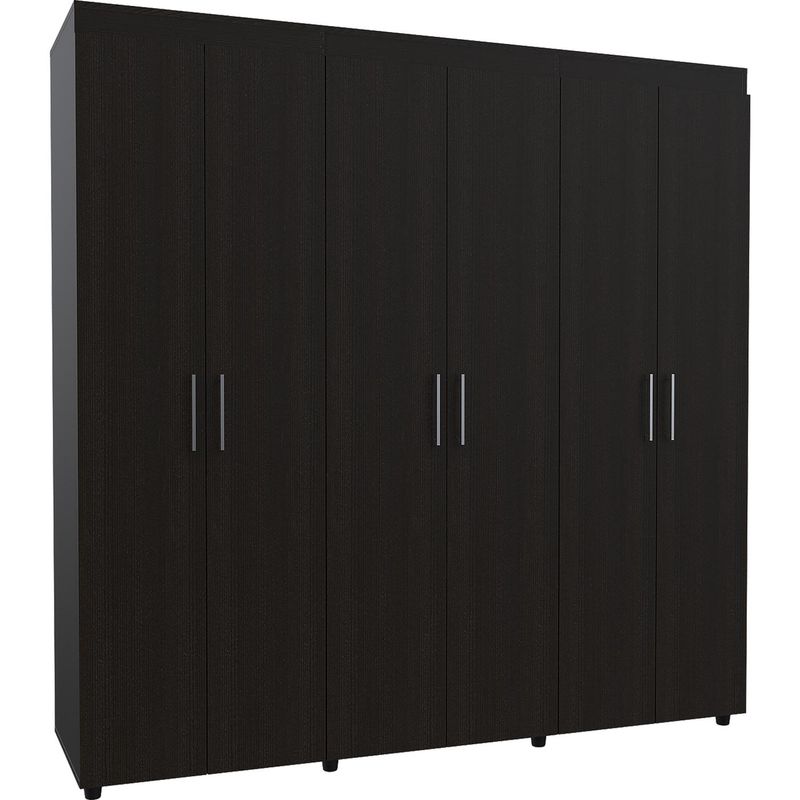 TUHOME - Clóset Amatista 6 Puerta(s) 2 Cajón(es) 2 Repisa(s) 180x181.5x51.5 cm Wengué