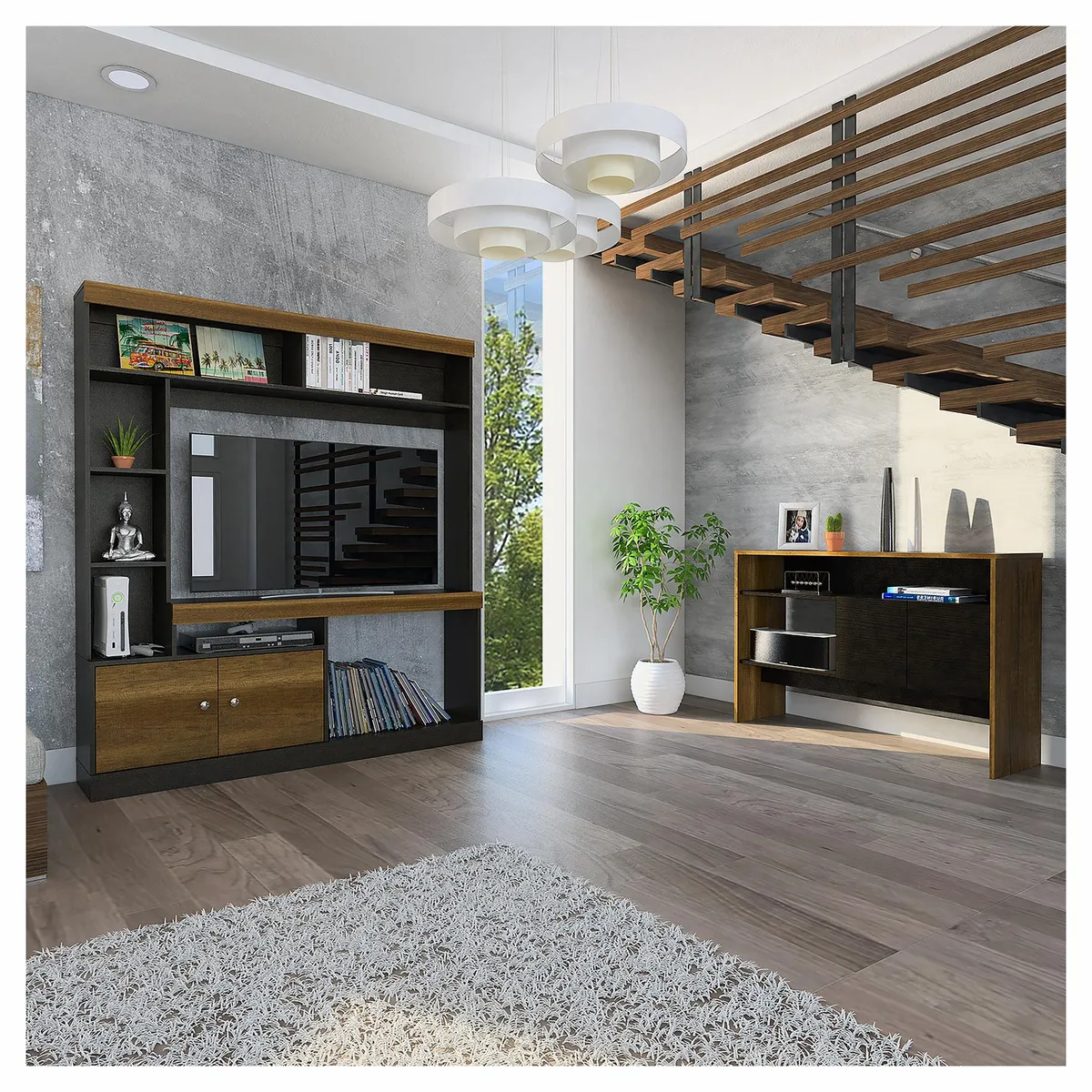 TUHOME - Combo De Estante Para Tv 55" + Arrimo