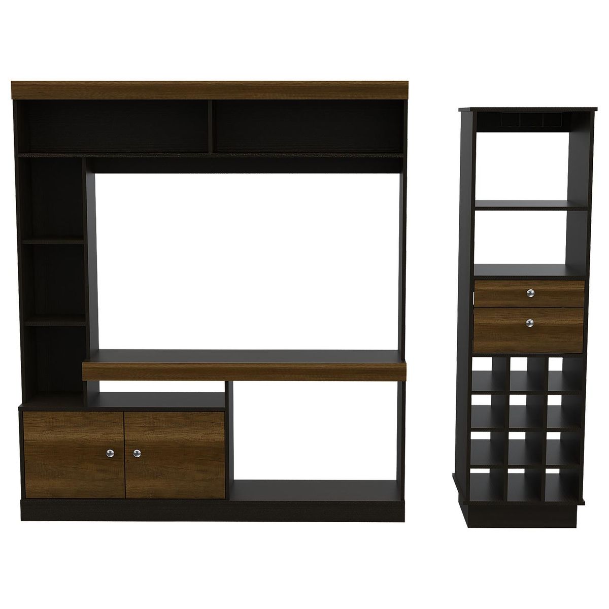 TUHOME - Combo de estante para TV 55" + mueble de bar