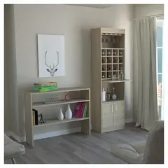 TUHOME - Combo mueble de bar + arrimo madera Rovere