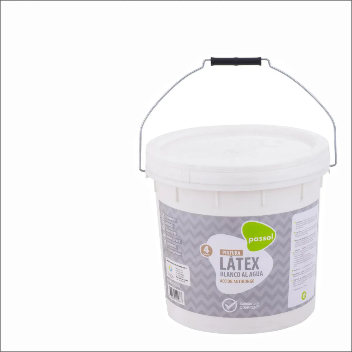 PASSOL - Pintura Látex Tineta 4 galón(es) Mate Blanco
