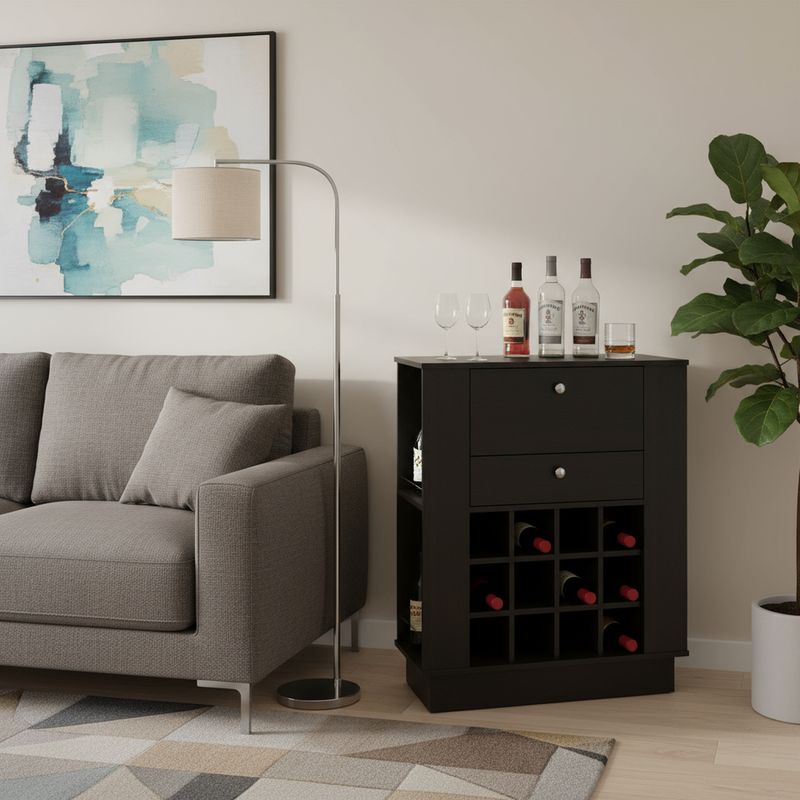 TUHOME - Bar New York 82x91.5x125 cm Wengué