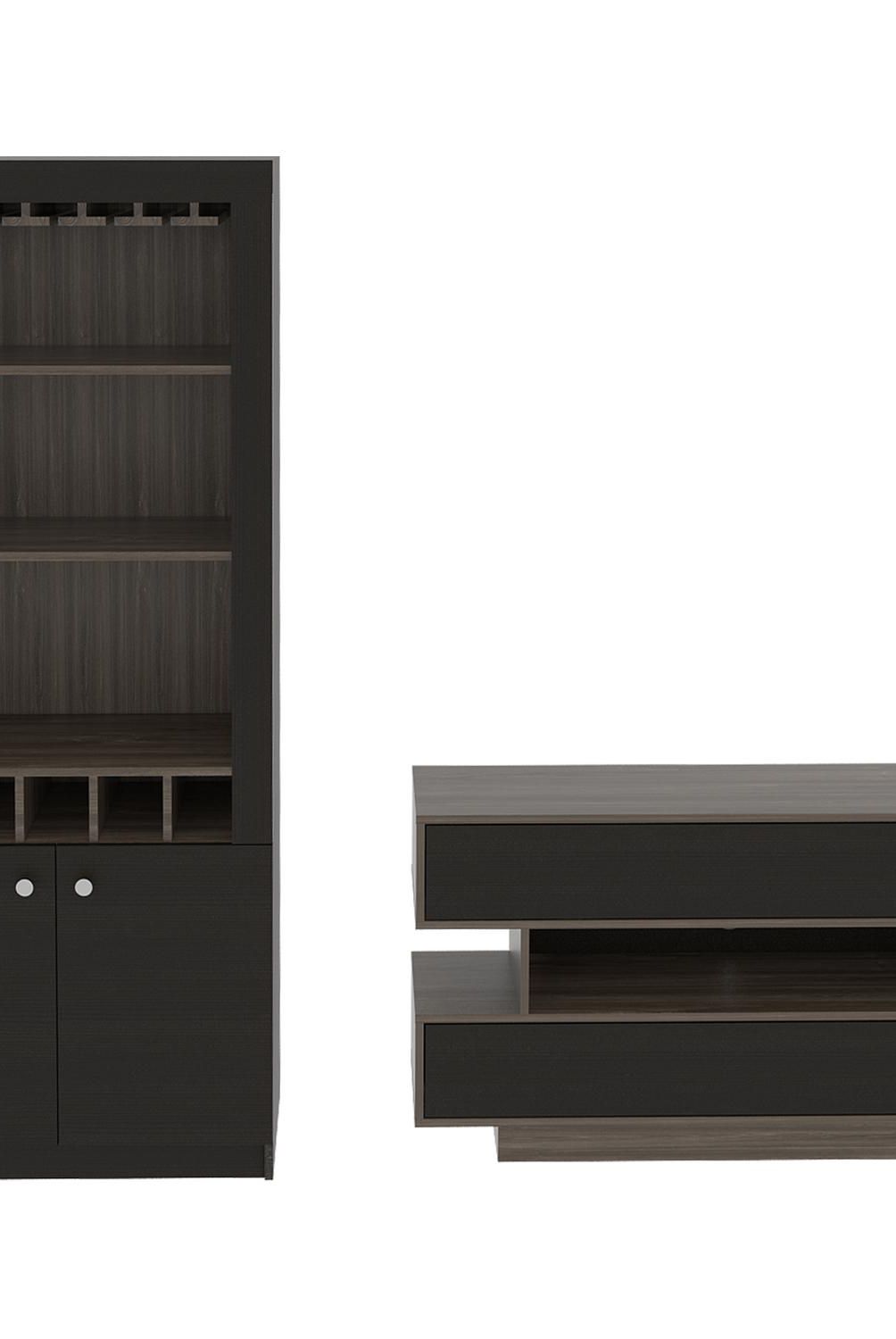 TUHOME - Combo Rack 55 "  Siena y wengue 120x175x166 cm