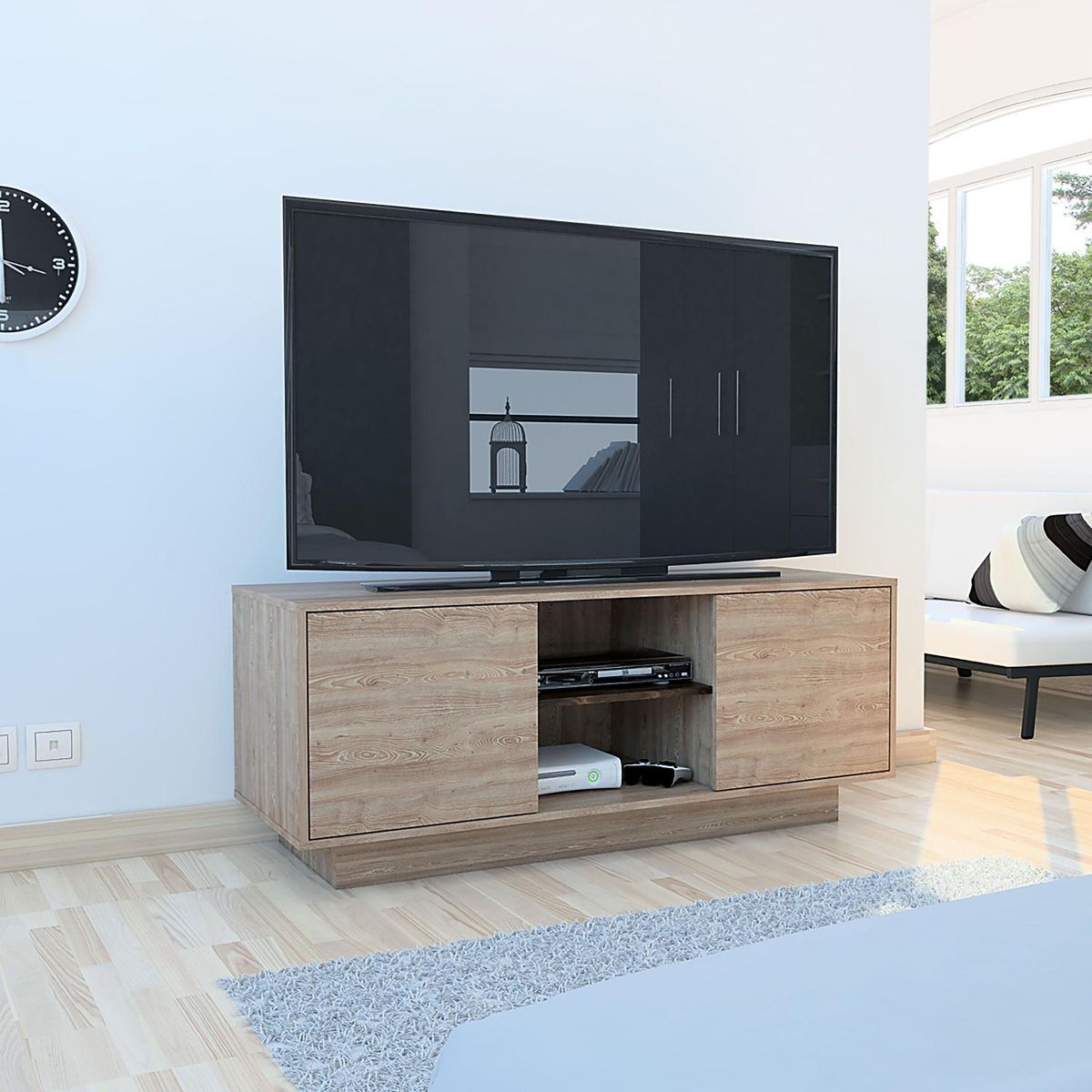 TUHOME - Rack de TV 53,1x128x131 cm