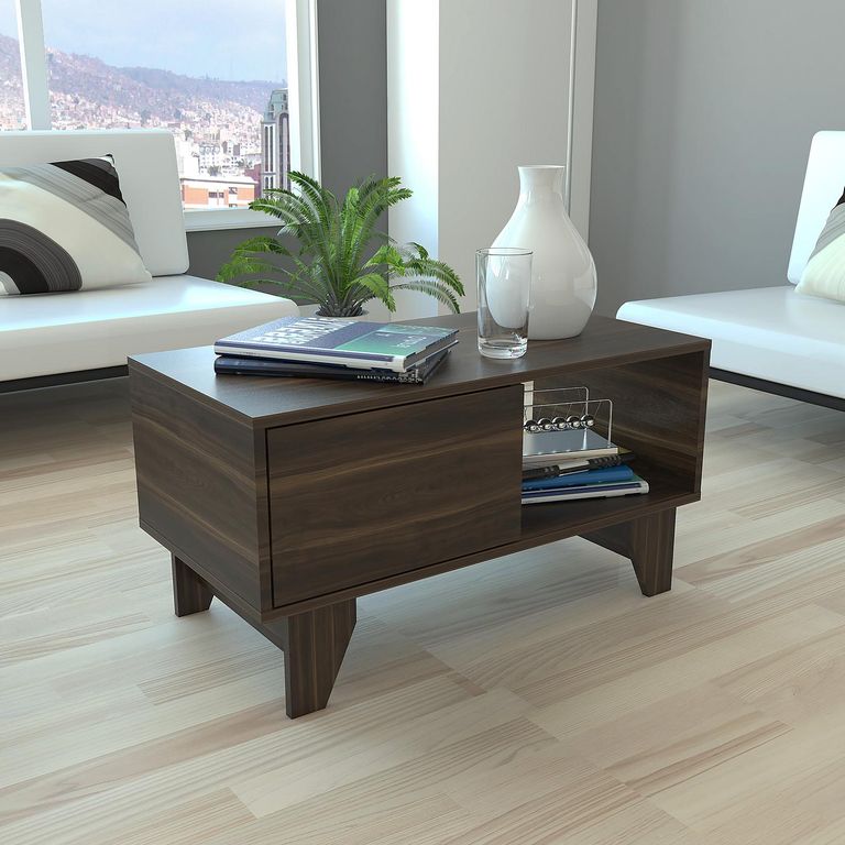 TUHOME Mesa de centro 42x78,4x81 cm habano