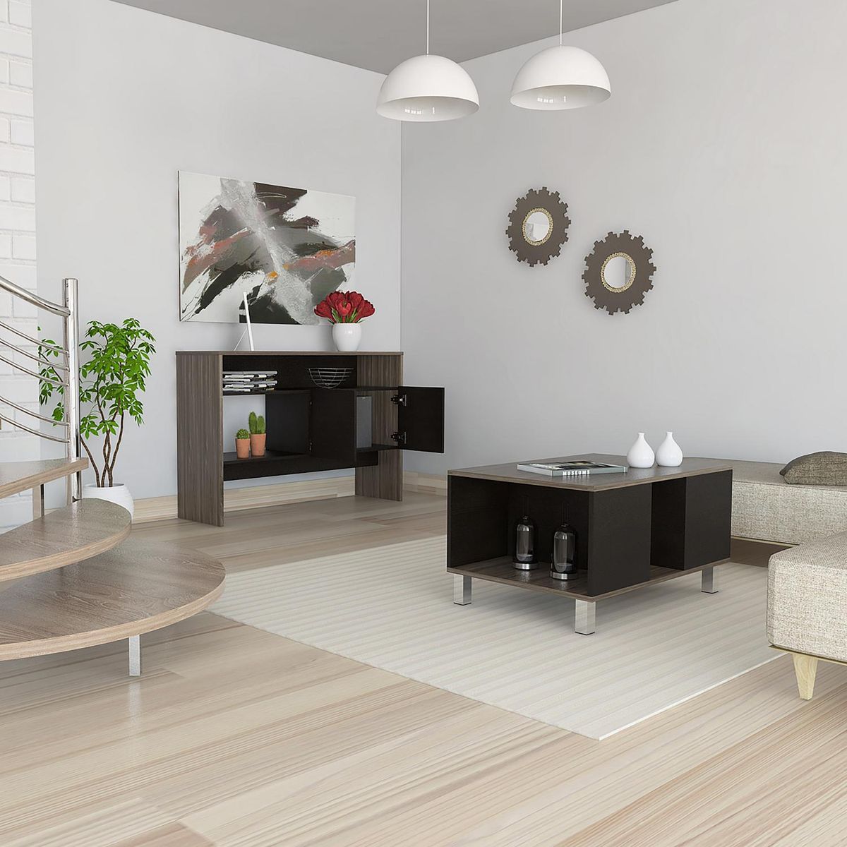 TUHOME - Combo de mesa de centro + arrimo