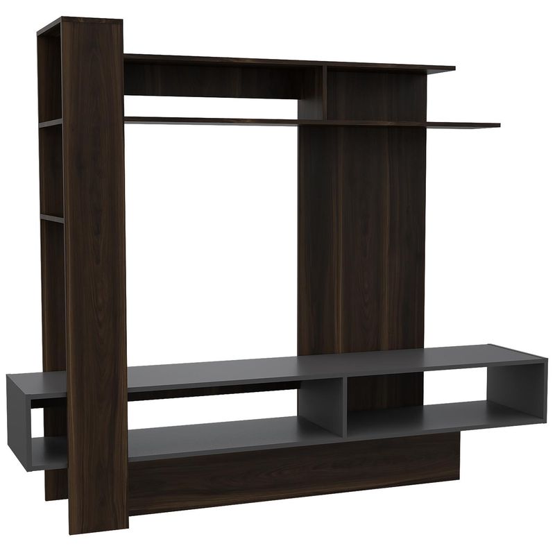 TUHOME - Estante Flamenco Madera 6 Nivel(es) 180x152.2x40 cm Habano/Gris