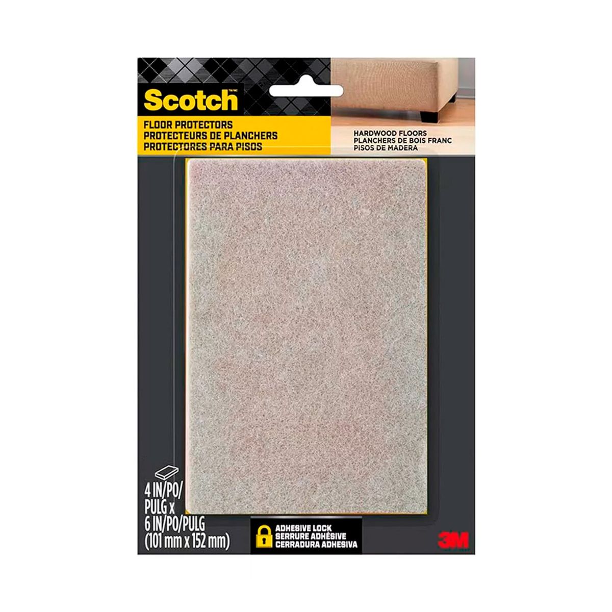 SCOTCH - Fieltros Protectores Rectangulares Beige 10,1 cm x 15, 2 cm.
