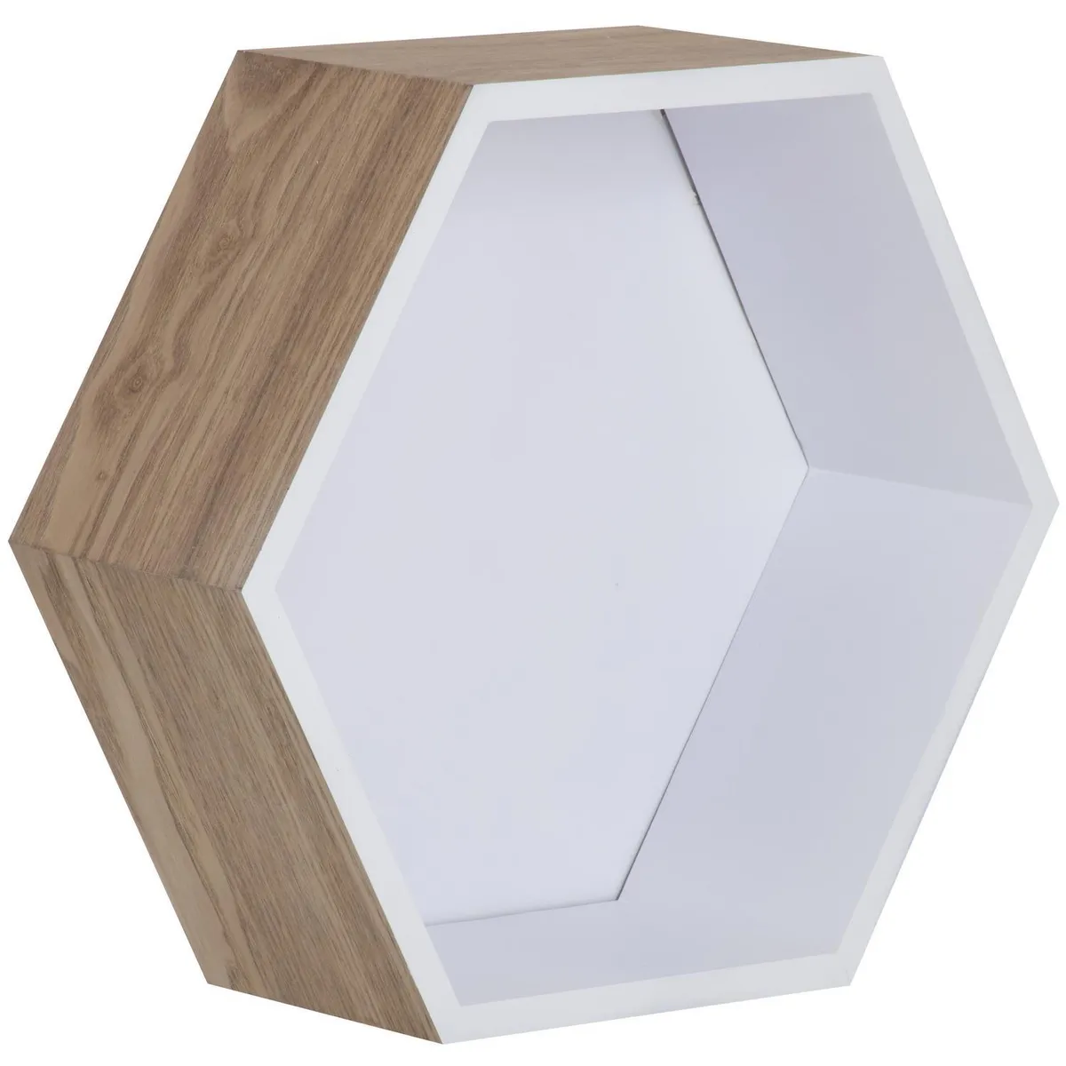 JUST HOME COLLECTION - Set de Repisas Hexagonales Melamina 3 Nivel(es) 36x31x12 cm Blanco