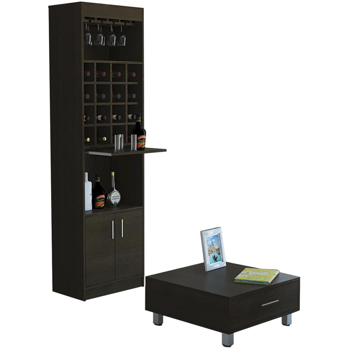 TUHOME - Combo bar kava + mesa de centro wengue