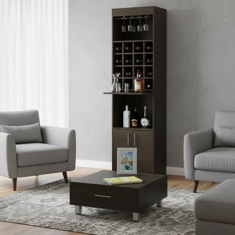 TUHOME - Combo bar kava + mesa de centro wengue