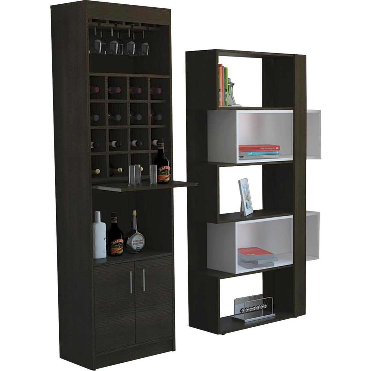 TUHOME - Combo bar kava + biblioteca cubo wengue