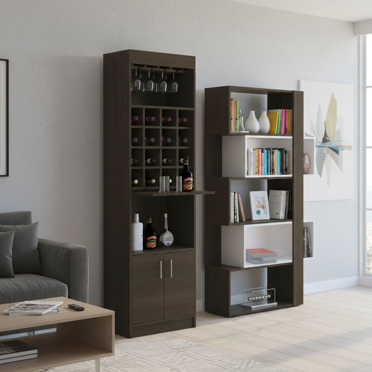 TUHOME - Combo bar kava + biblioteca cubo wengue