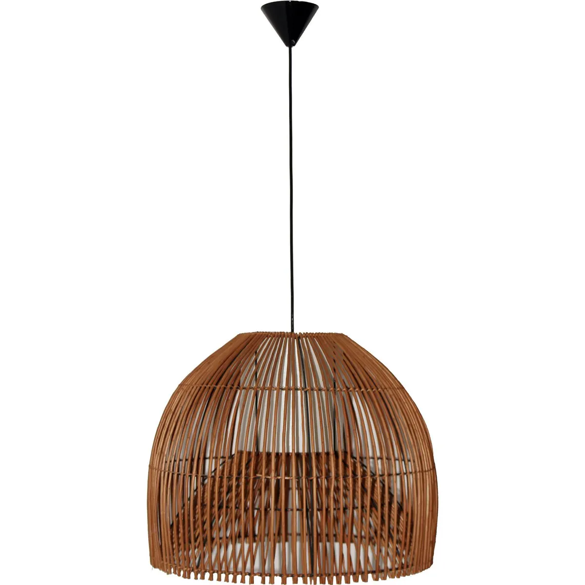 DECO MIMBRE - Lámpara Colgante Campana II Mimbre Café