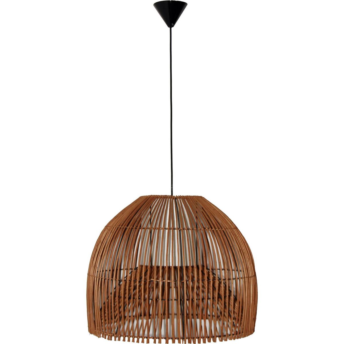 DECO MIMBRE - Lámpara Colgante Campana II Mimbre Café